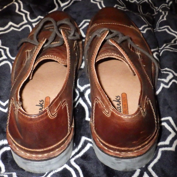 Clarks 10.5 brown leather captoe Derby NWOT - Picture 5 of 5